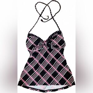 Black and Pink Plaid Swimsuit